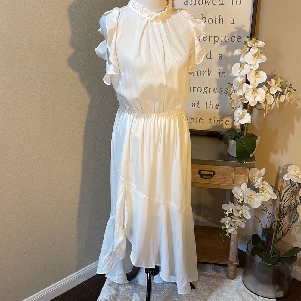 Ruffle High Neck Dress